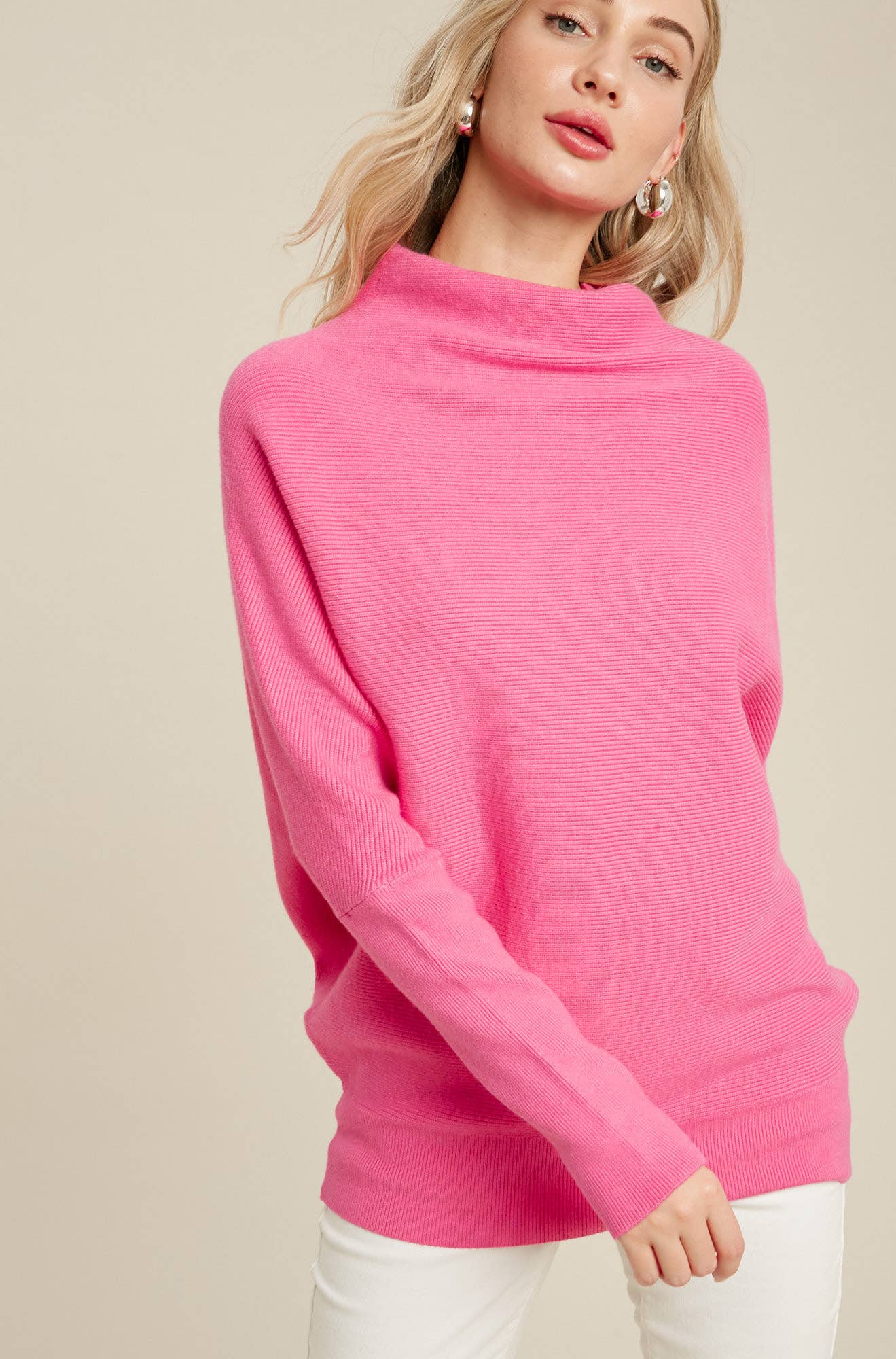 SLOUCH NECK DOLMAN PULLOVER