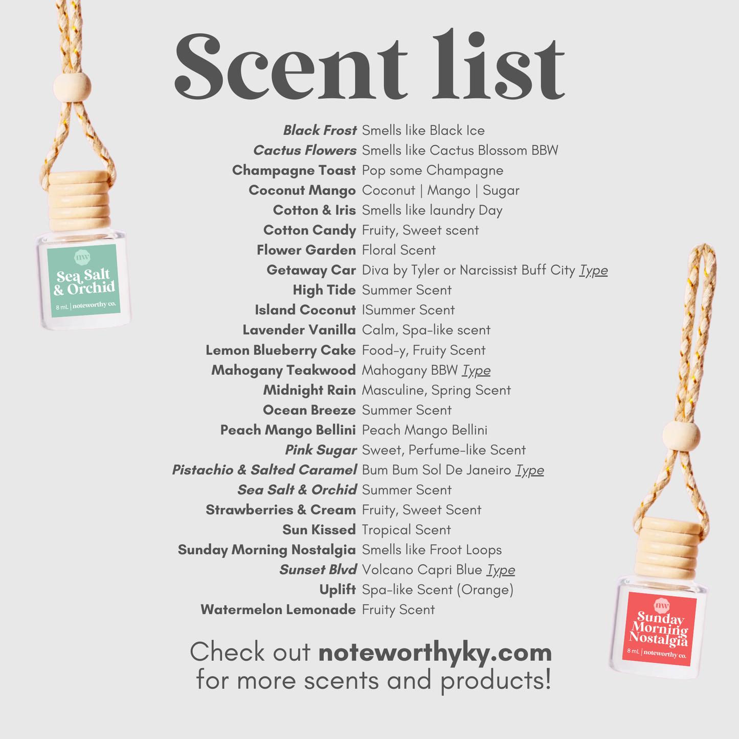 Car Diffusers | 25 Scents