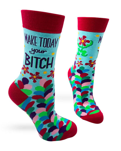 Make Today Your Bitch Ladies' Novelty Crew Socks