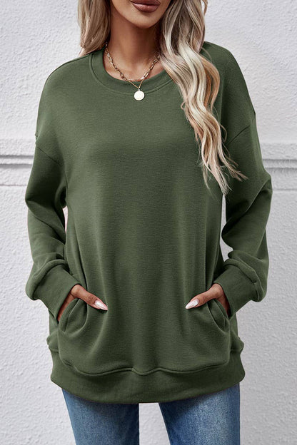 LOOSE ROUND NECK PLUSH SWEATSHIRT_CWTSTL0649