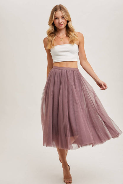 TULLE MIDI SKIRT