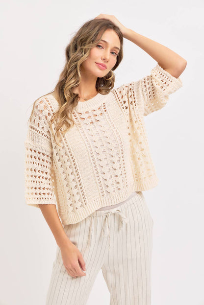LINEN BLEND STRIPED  PULL ON PANTS