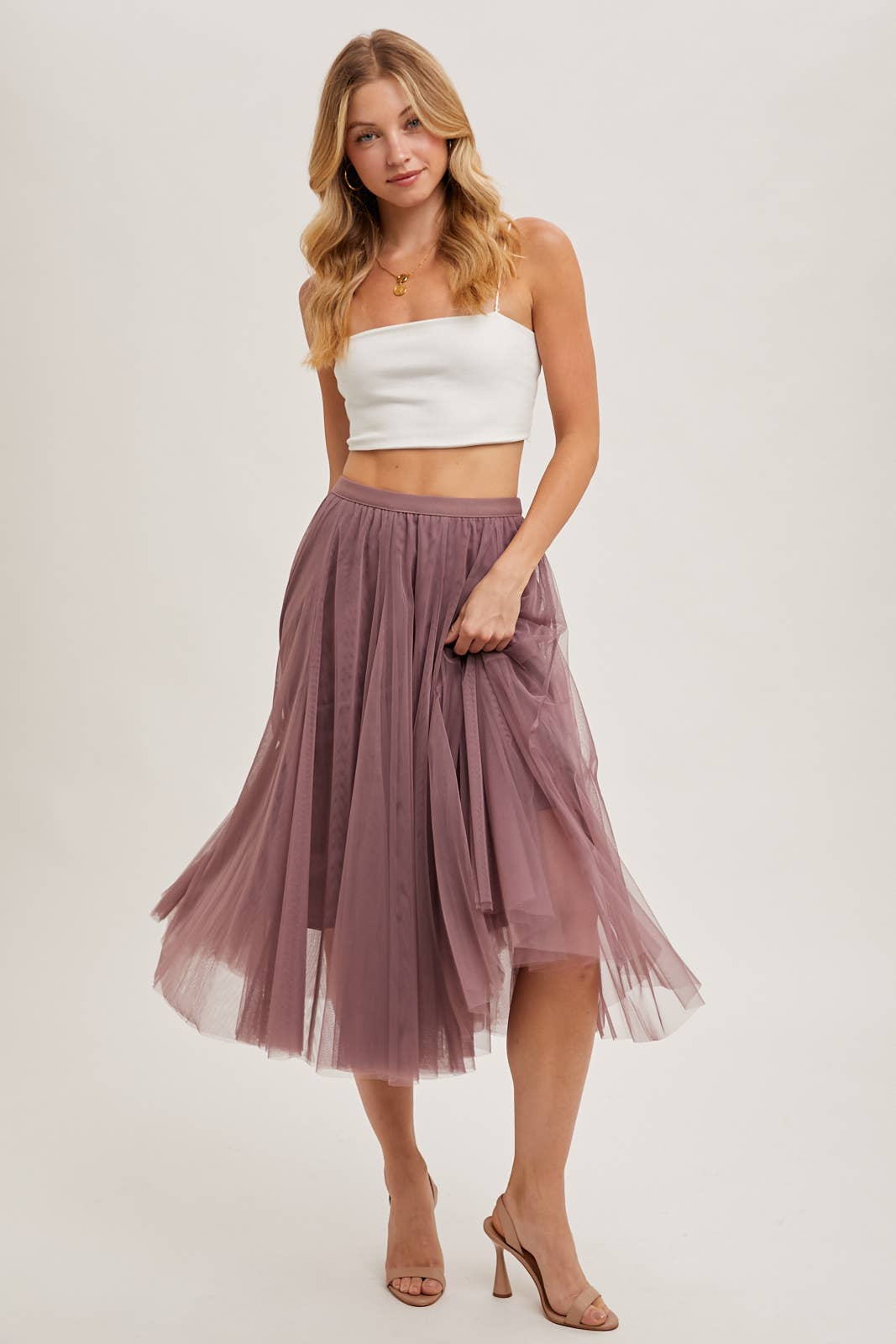 TULLE MIDI SKIRT