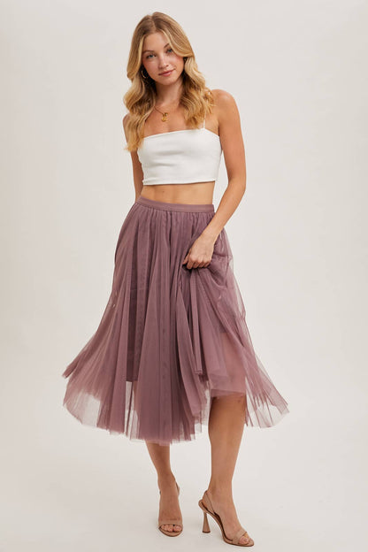 TULLE MIDI SKIRT